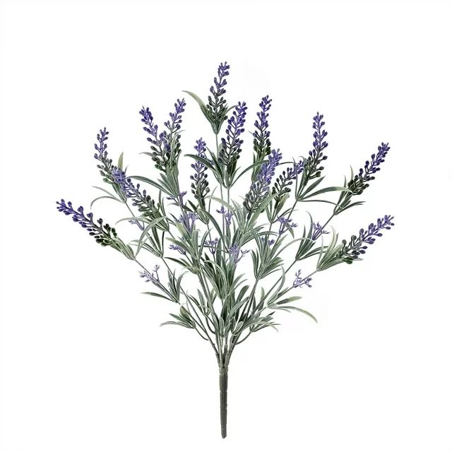 Mainstays Indoor Artificial Floral Bush, Lavender, Purple Color, Assembled Product Height 19" | Walmart (US)