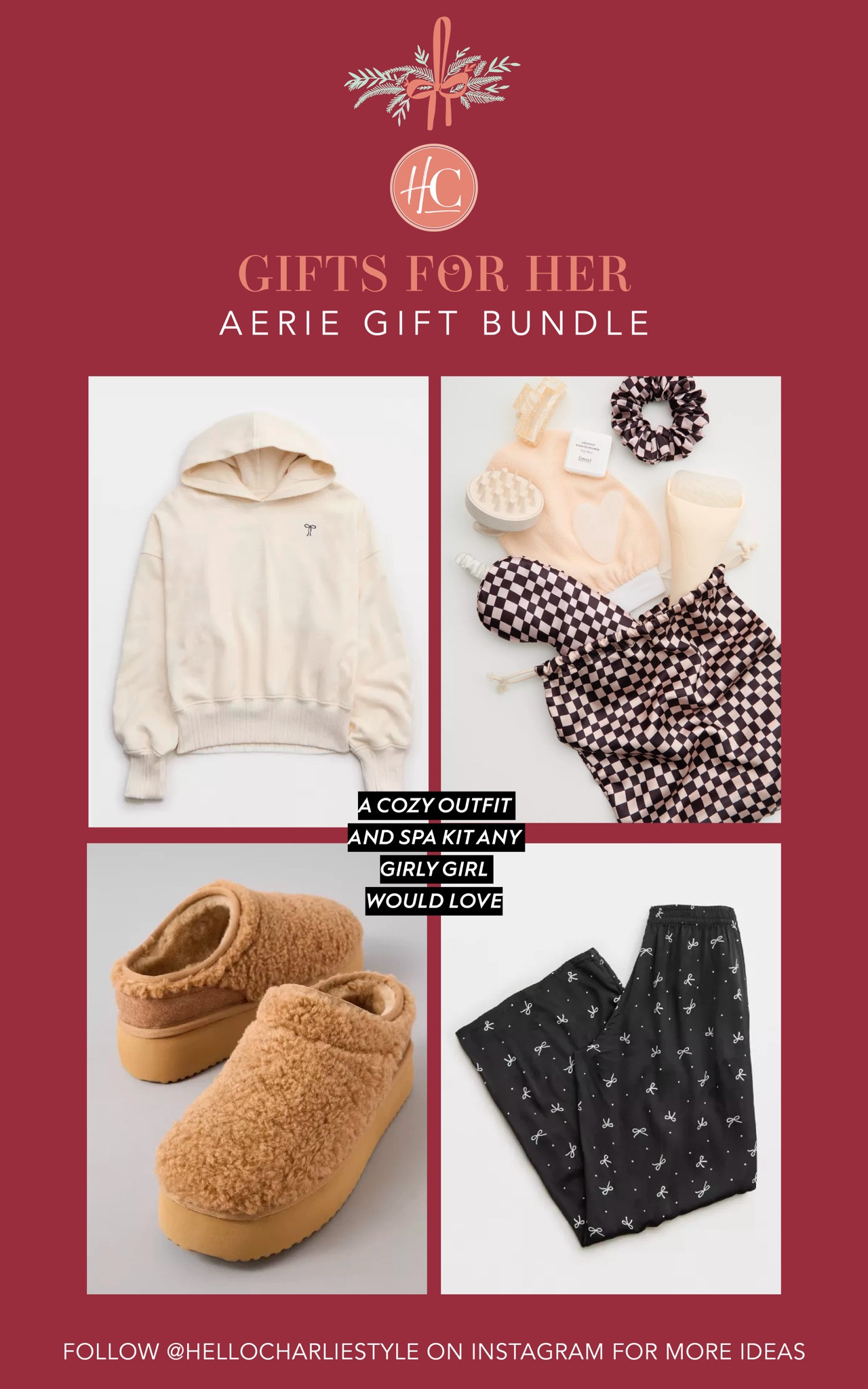 Gift bundle idea for teens or any on trend girly girl in your life 🖤 silky pajama pants, a bow hoodie, slippers and a spa gift set! 


#LTKGiftGuide #LTKHoliday #LTKFindsUnder100
