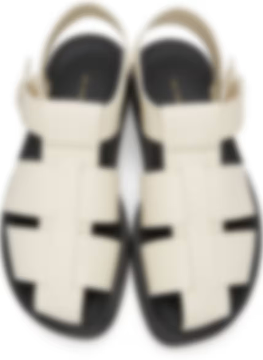 Off-White Leather Fisherman Flat Sandals | SSENSE