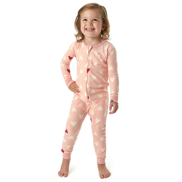 Modern Moments by Gerber Toddler Neutral Valentine´s Day Super Soft One-Piece Pajama, Sizes 12M-... | Walmart (US)