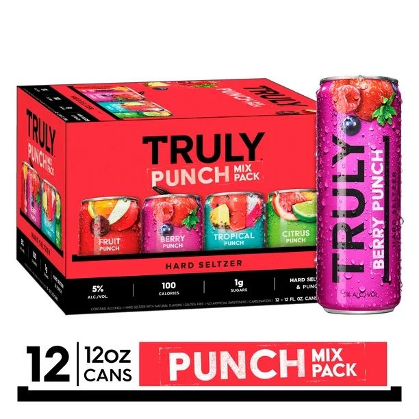 TRULY Hard Seltzer Punch Variety Pack, Spiked & Sparkling Water 12 Pack, 12 fl. oz. Can - Walmart... | Walmart (US)