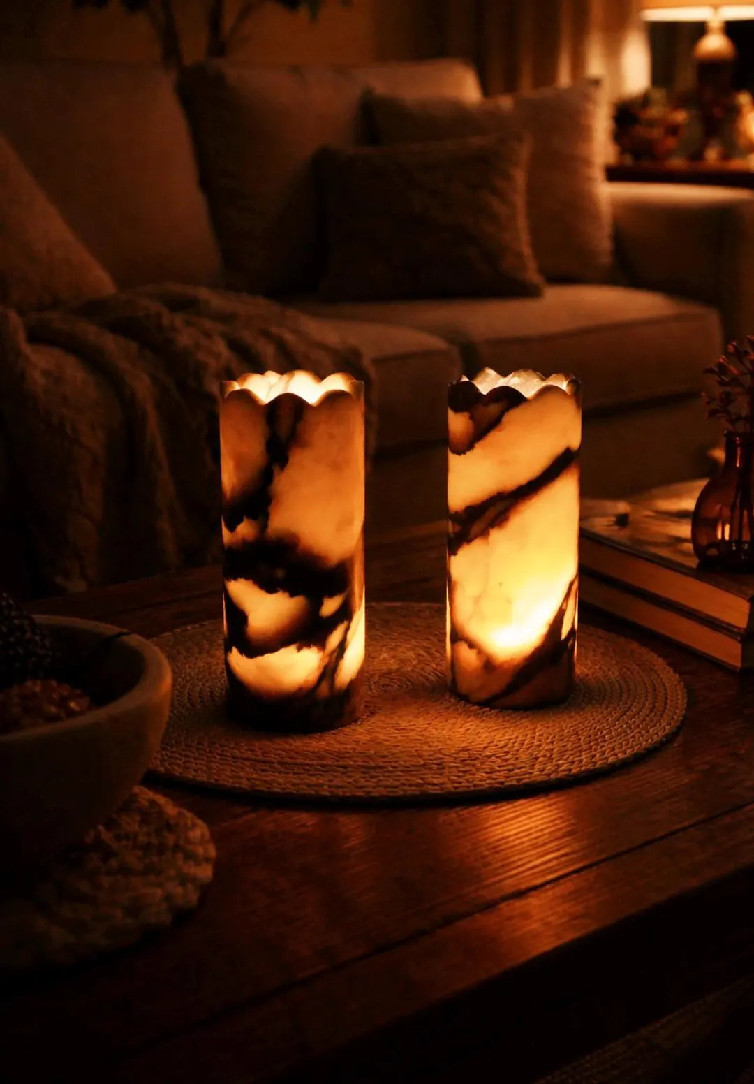 Calacatta Viola Marble Vase Lamp,Candle Lamp,Home Decor Light,Nightstand Lamp,Multi-functional,Vi... | Etsy (US)