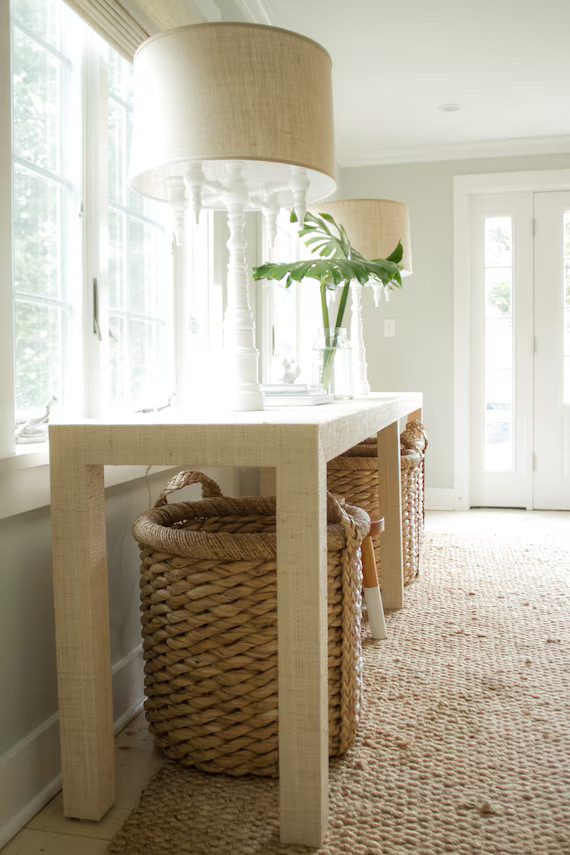 Read the full title
    Grasscloth Console Table - Custom Built - Design Your OWN | Etsy (US)