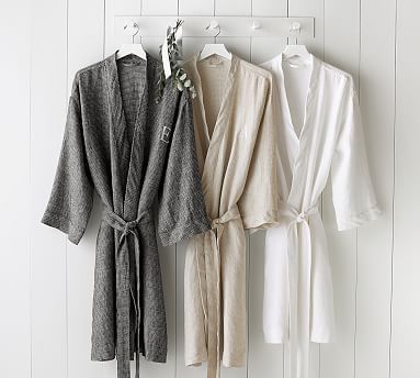 Belgian Flax Linen Waffle Robe | Pottery Barn (US)