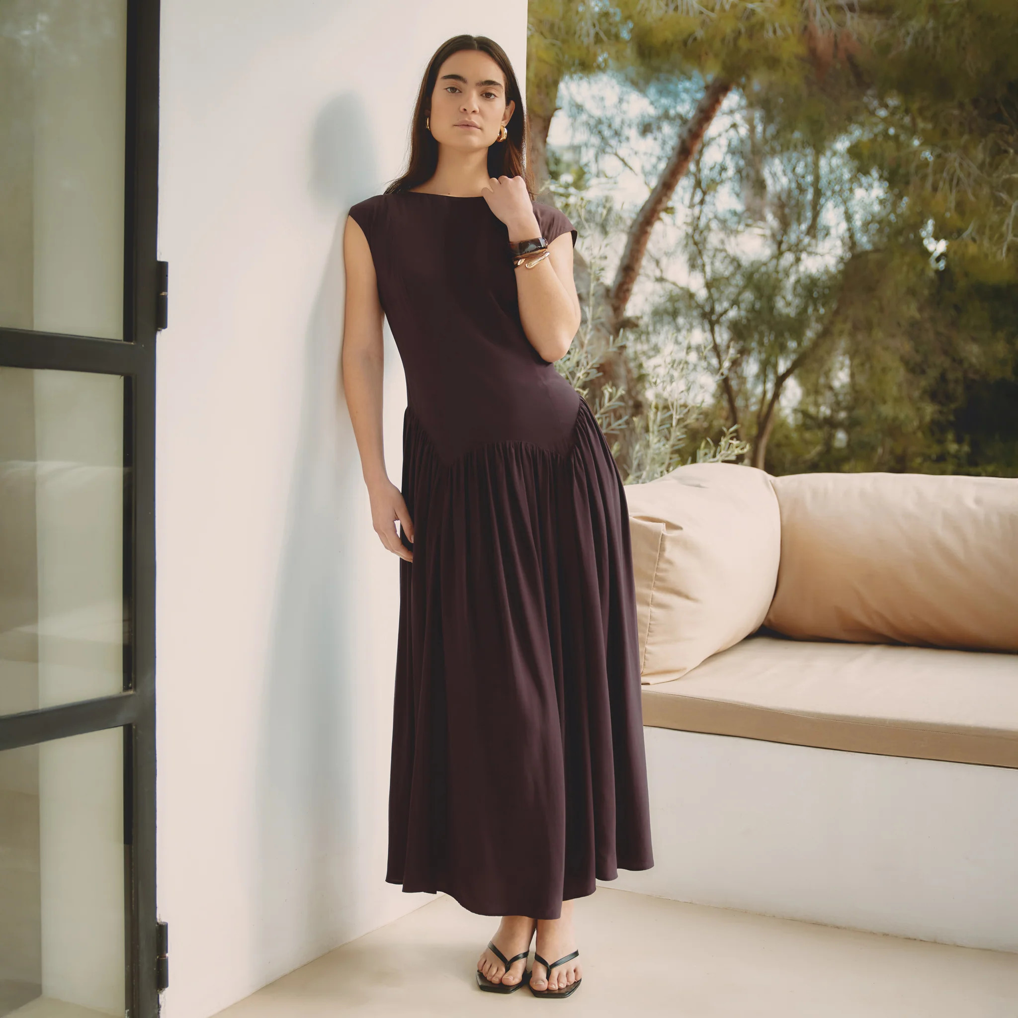 Dipped Drop Waist Maxi Dress | Albaray