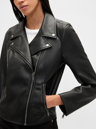Vegan-Leather Moto Jacket | Gap Factory