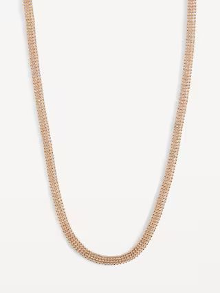Gold-Plated Beaded Chain Choker Necklace for Women | Old Navy (US)