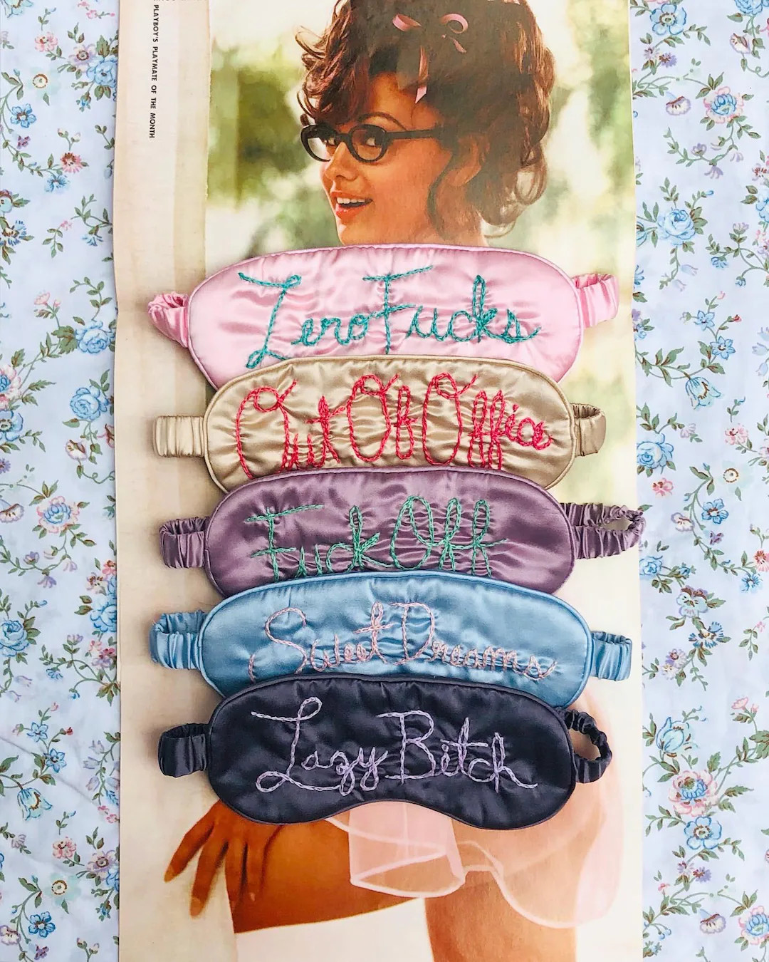 Custom Hand-embroidered Phrase Eye Masks - Etsy | Etsy (US)