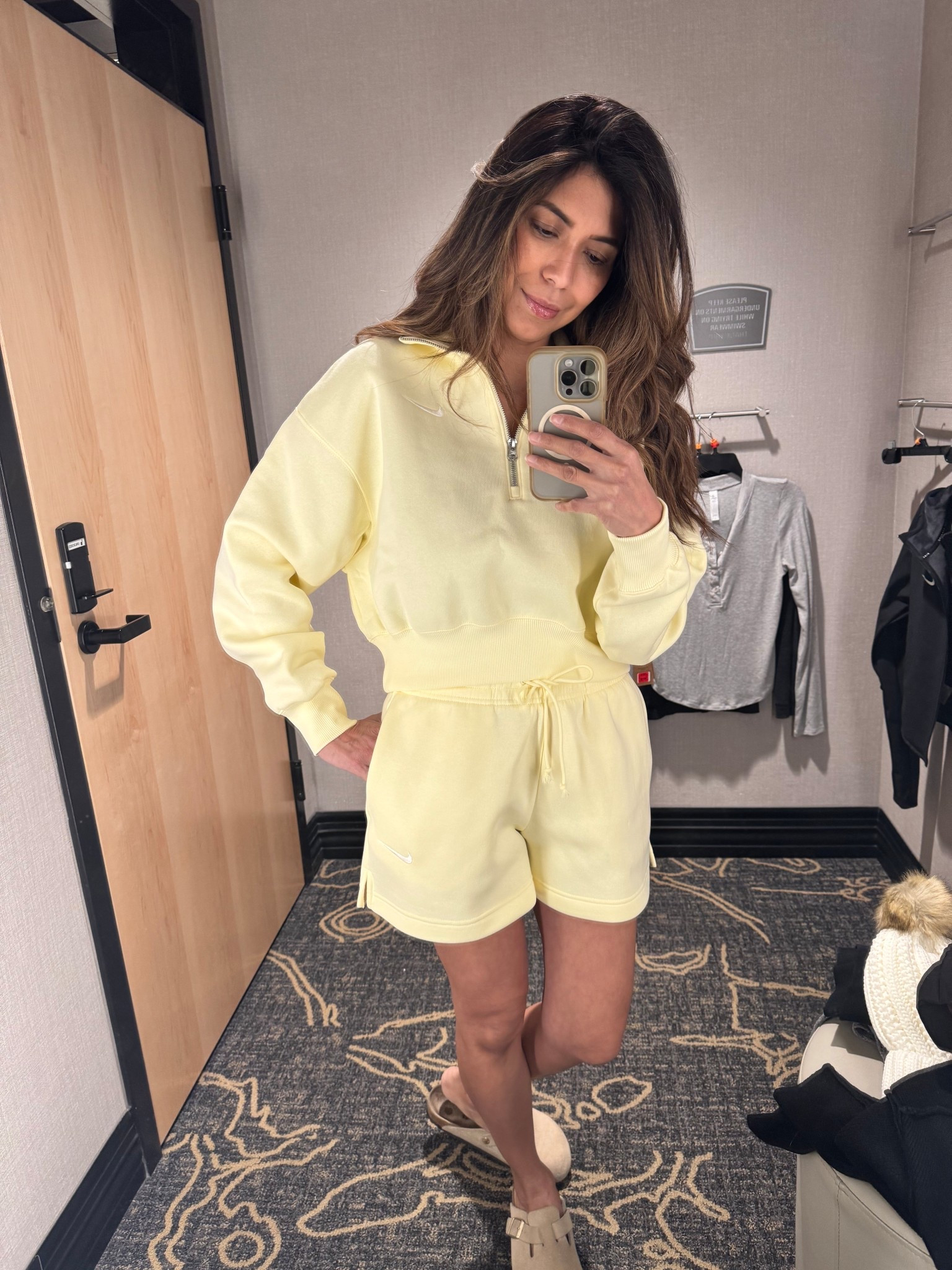 Loungewear 
Sporty 
Nike half zip sweater 

#LTKActive #LTKootd #LTKOver40