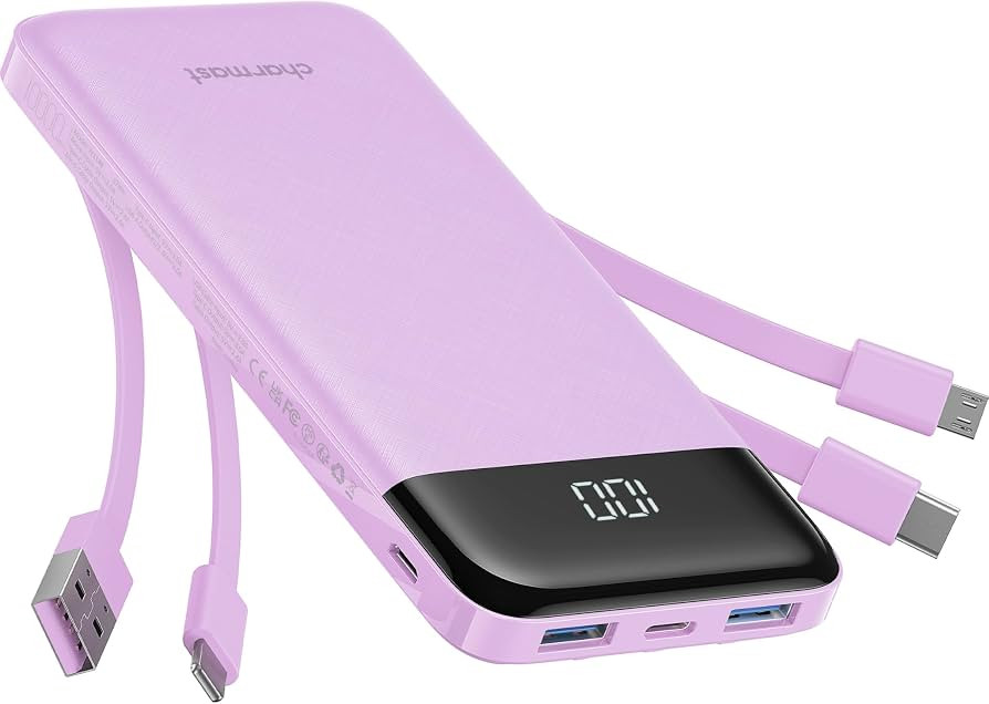 charmast Portable Charger Power Bank with Reinforced Built-in 4 Cables | Amazon (US)