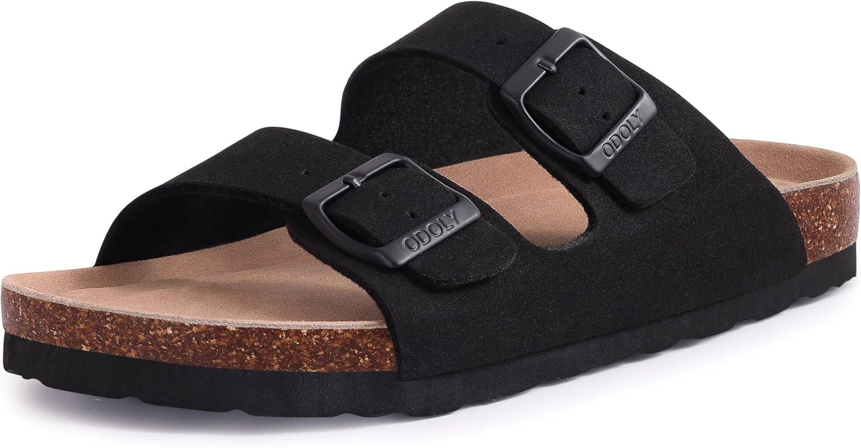 Women's Cork Footbed Slide Sandal, Comfortable Summer Beach Sandals with Adjustable Buckle | Amazon (US)