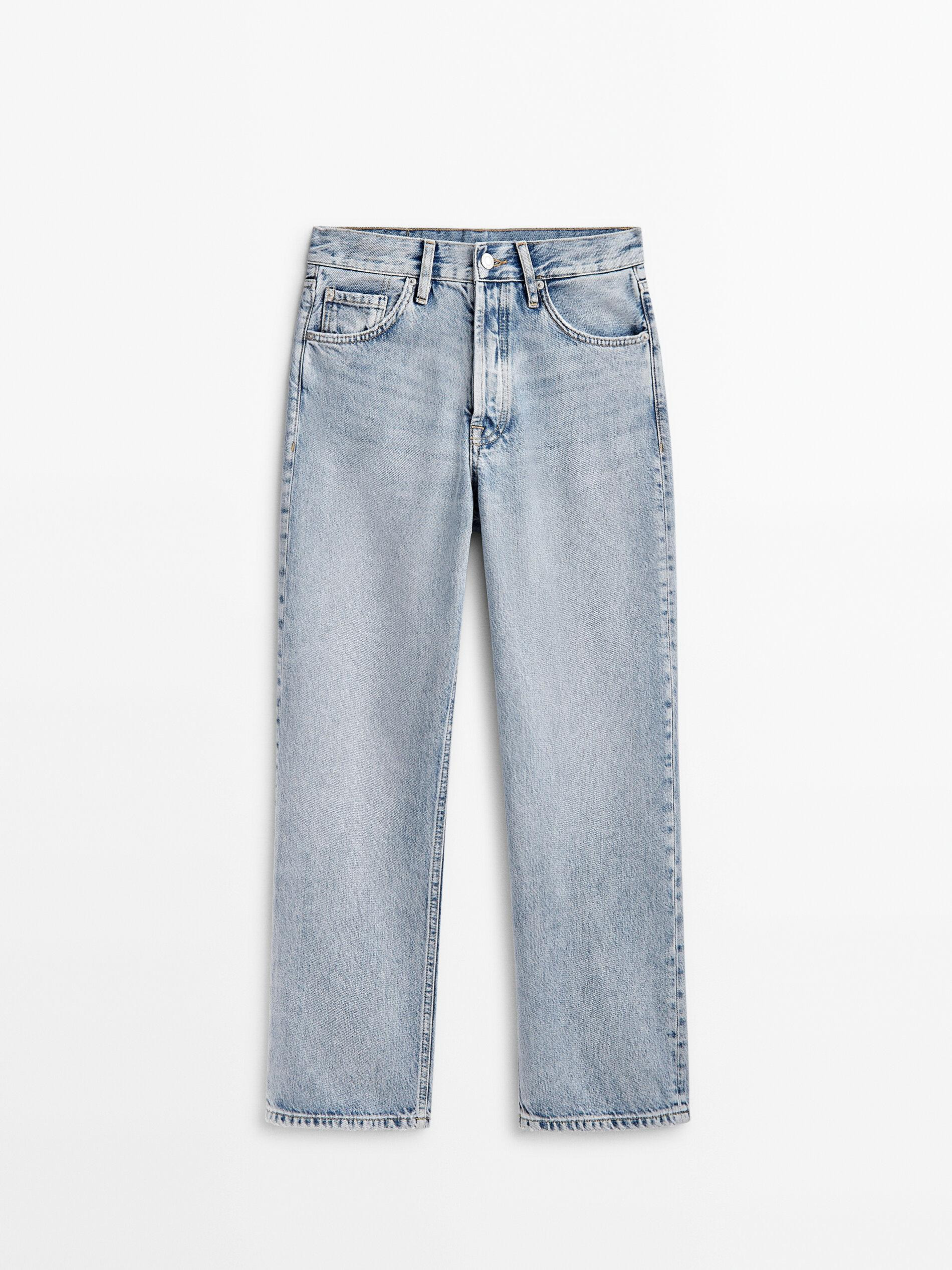 Gerade geschnittene Jeans mit hohem Bund | Massimo Dutti DE