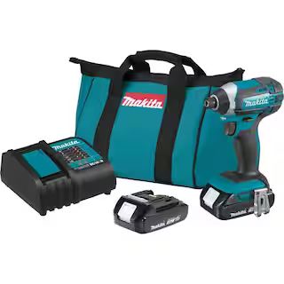 Makita 1.5 Ah 18V LXT Lithium-Ion Compact Cordless 1/4 in. Variable Speed Impact Driver Kit XDT11... | The Home Depot