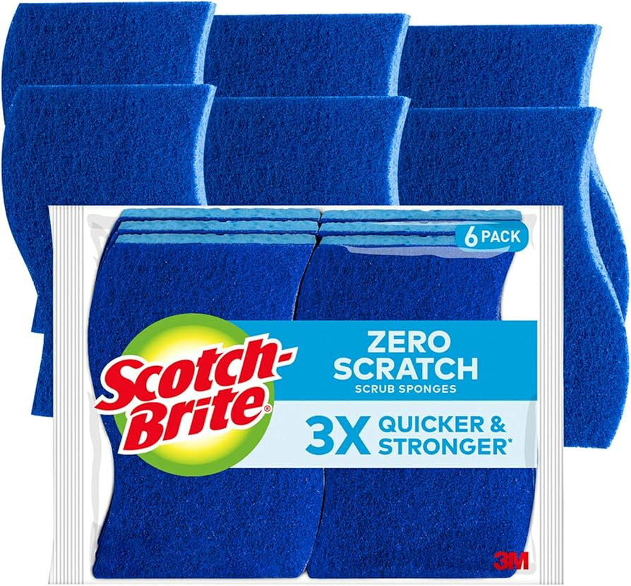 Scotch-Brite Zero Scratch Scrub Sponges, 6 Kitchen Sponges for Washing Dishes and Cleaning the Ki... | Amazon (US)