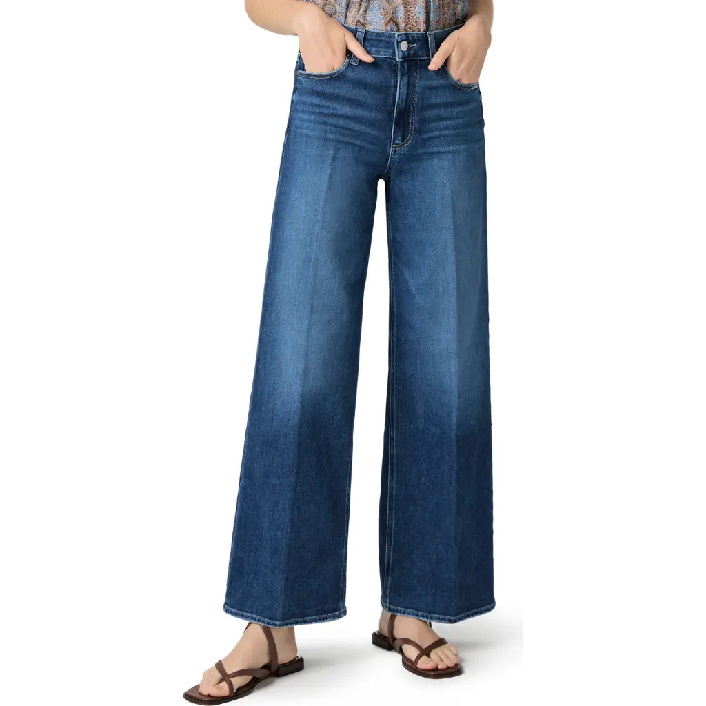 PAIGE Anessa High Waist Wide Leg Jeans in Dresden at Nordstrom, Size 26 | Nordstrom