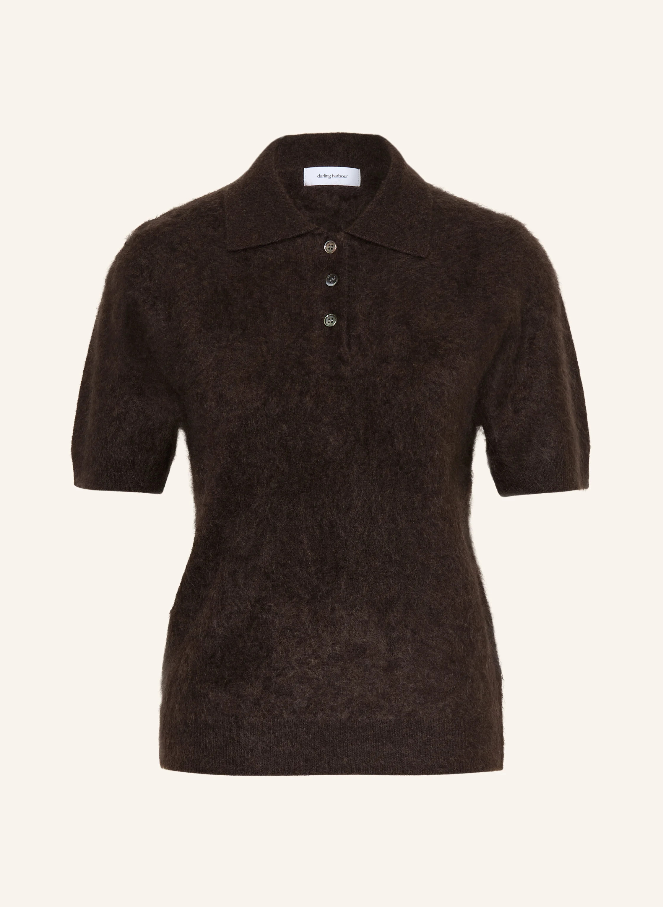 darling harbour Strick-Poloshirt aus Cashmere in dark brown | Breuninger (DACH)