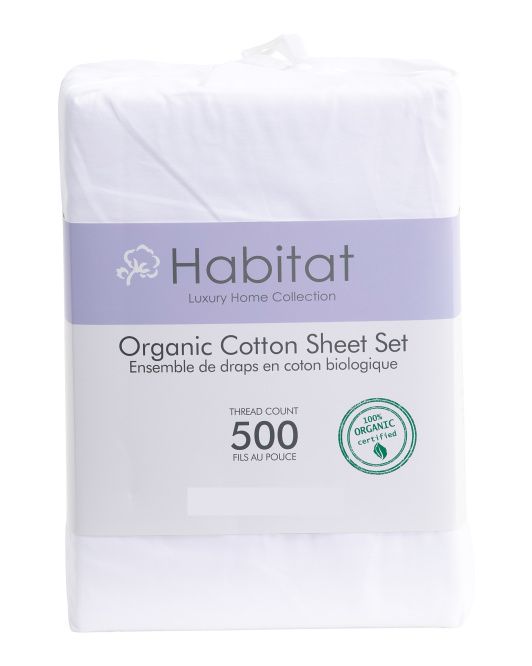 500tc Organic Cotton Sheet Set | TJ Maxx