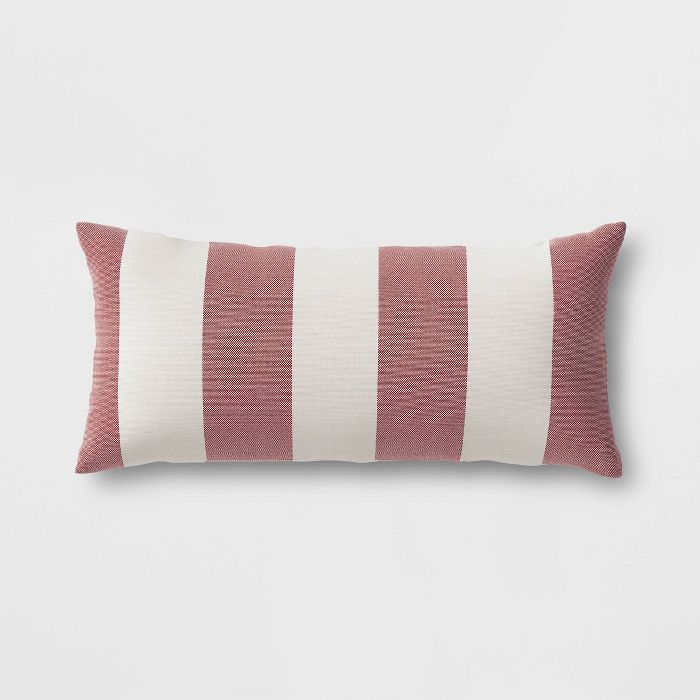 Cabana Stripe Outdoor Lumbar Throw Pillow DuraSeason Fabric™ - Threshold™ | Target