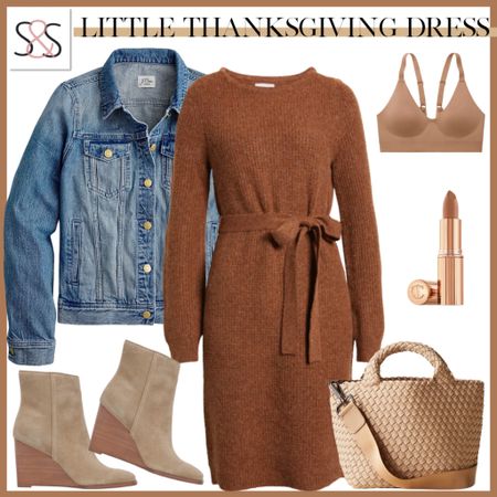 Thanksgiving or Friendsgiving dress with booties and a naghedi bag- the most amazing classic outfit this fall season!

#LTKover40 #LTKSeasonal #LTKHoliday