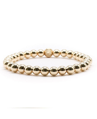 Bowood Lane Non-Tarnishing Gold Filled 6mm Gold Ball Stretch Bracelet - Macy's | Macy's