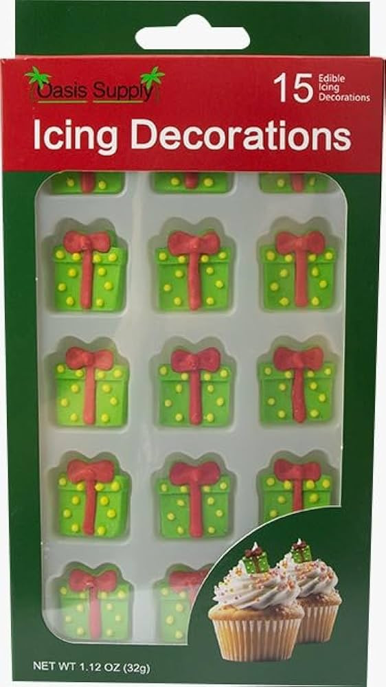 Christmas Holidays Edible Cake Decorations - Candy or Cupcake Topper - 15 Count Presents | Amazon (US)
