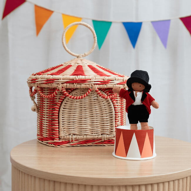 Circus Tent - Basket / Red & Straw | Maisonette