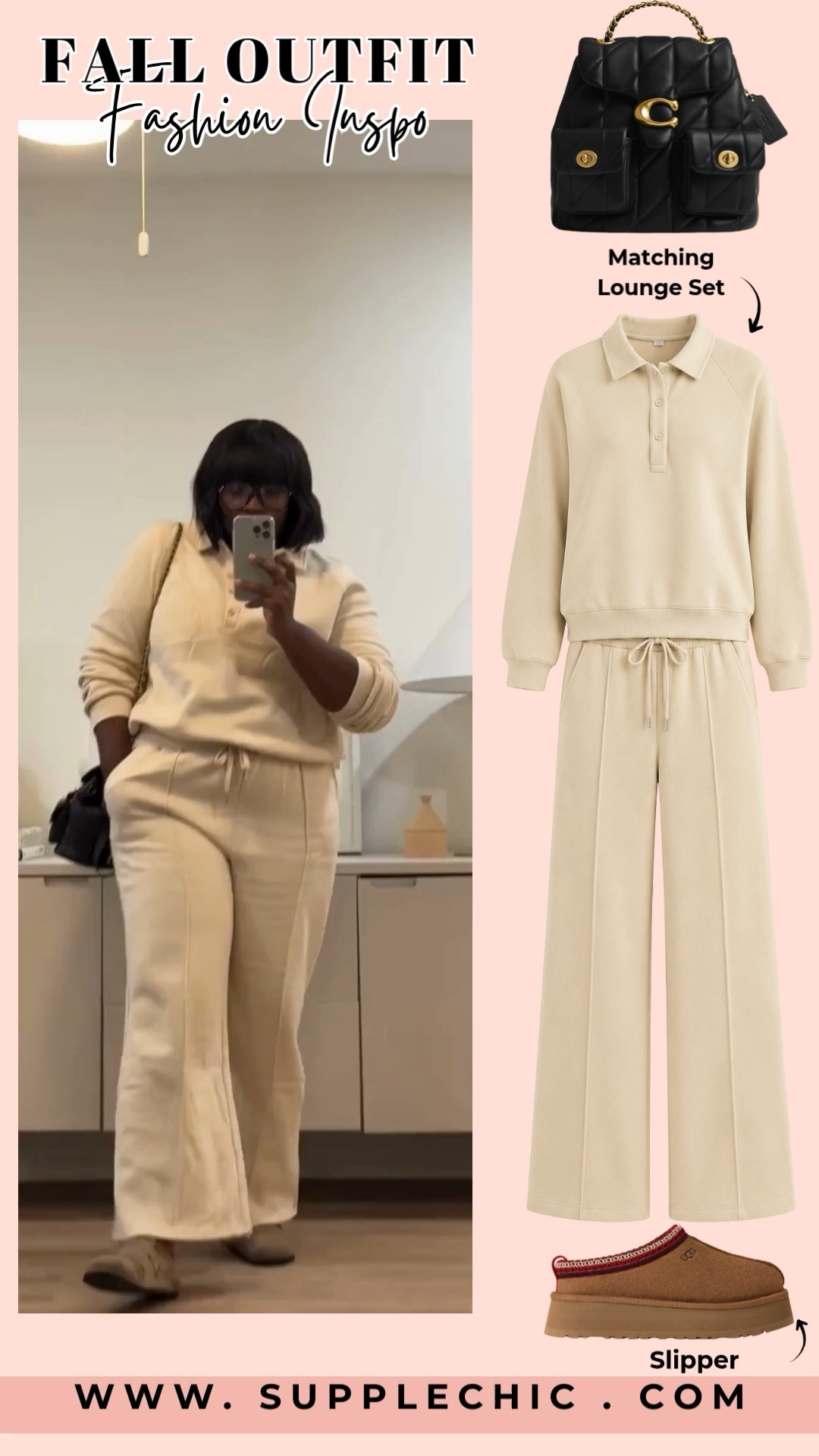 Comfort and style can exist in the same outfit.   This matching lounge set is perfect for travel days, weekend plans, and those moments when you want something easy but still polished  neutral matching set, fall fashion finds, cozy fall outfits, casual outfit ideas, minimalist wardrobe

#LTKootd #LTKSeasonal #LTKMidsize