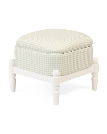 17in Checkered Storage Cocktail Ottoman | TJ Maxx