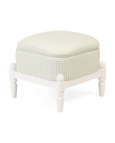 17in Checkered Storage Cocktail Ottoman | TJ Maxx