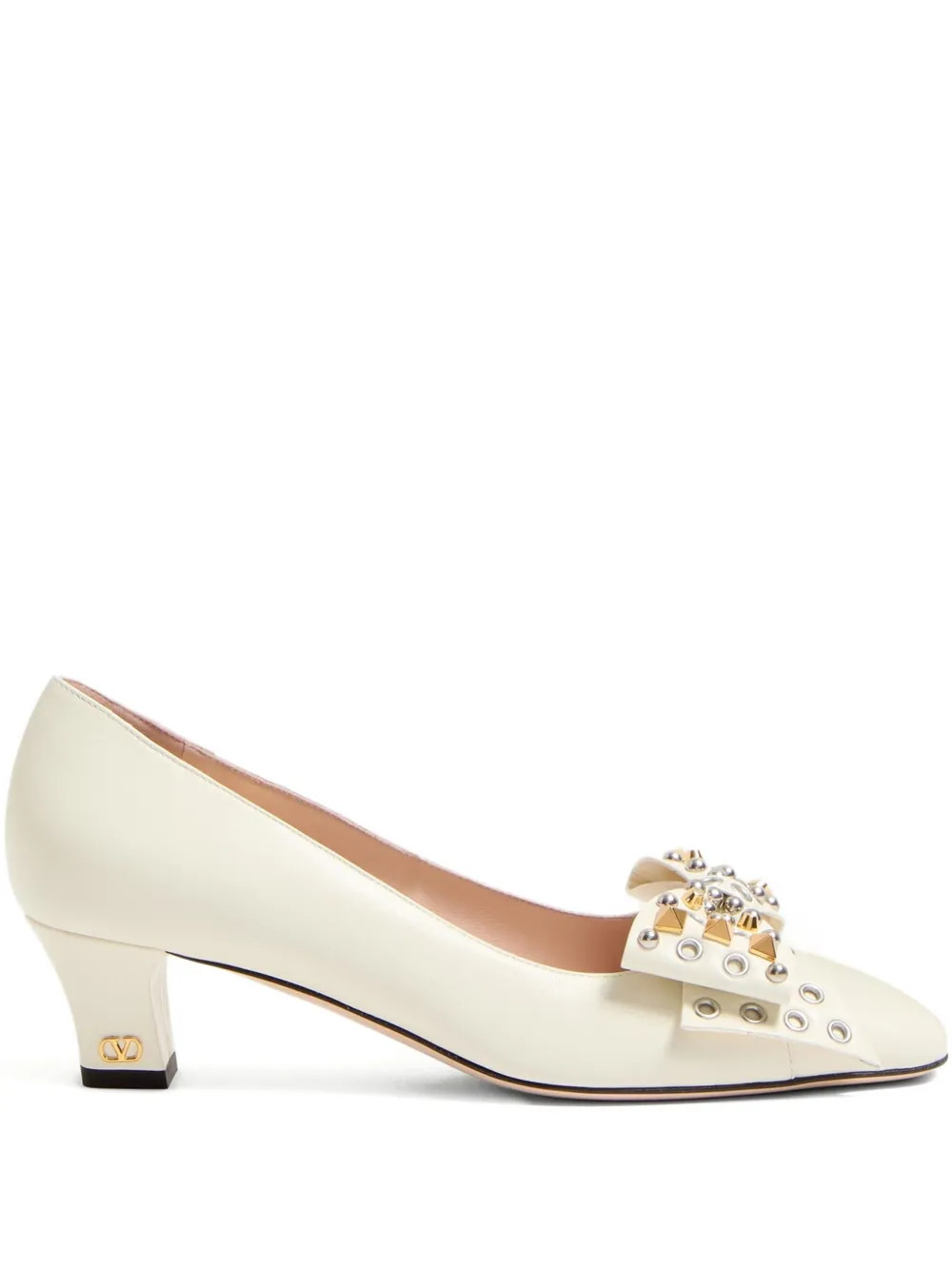 Valentino Garavani 45mm Bowow Pumps | White | FARFETCH | Farfetch Global