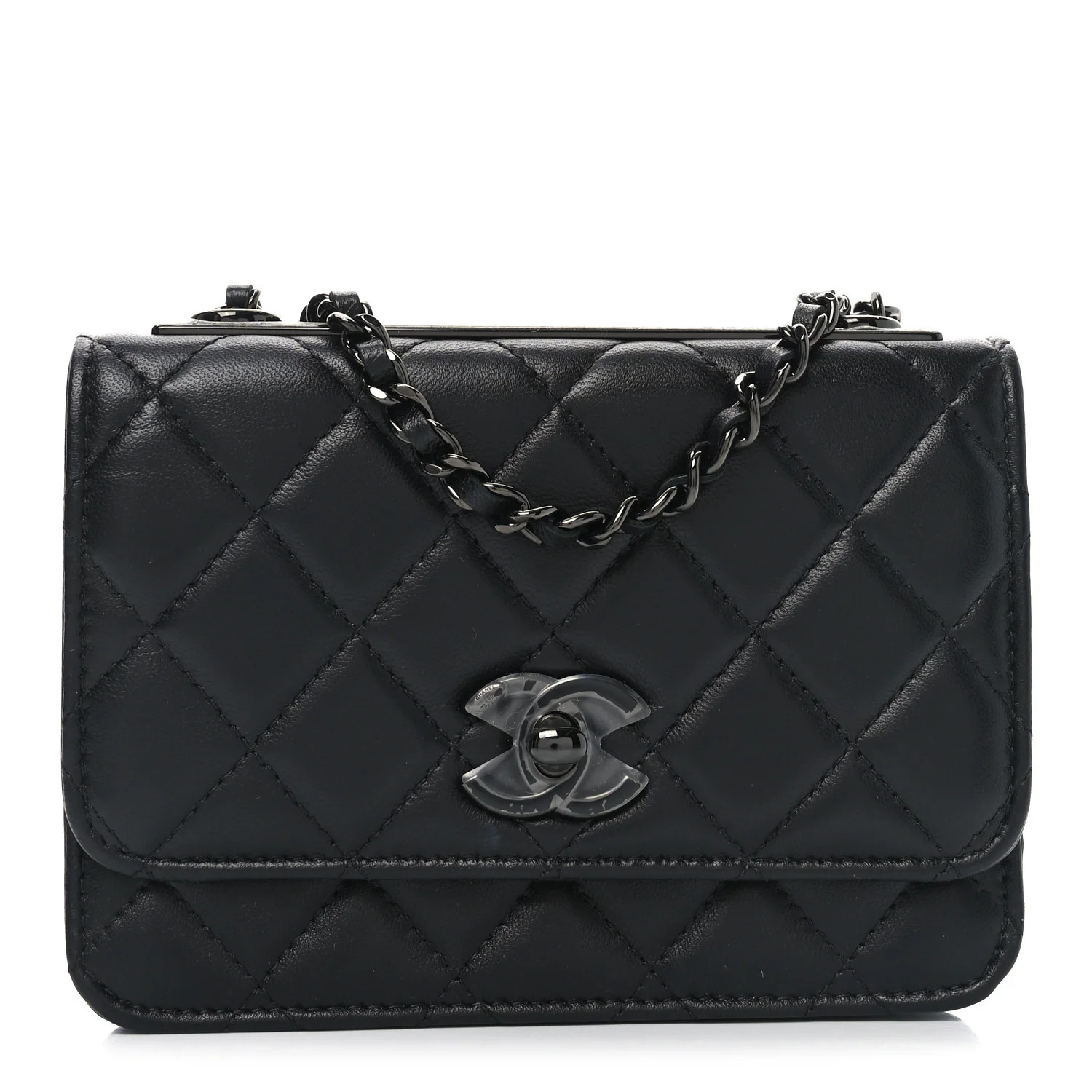 Chanel Lambskin Quilted Mini Trendy CC Wallet On Chain WOC So Black 1725855 | FASHIONPHILE (US)