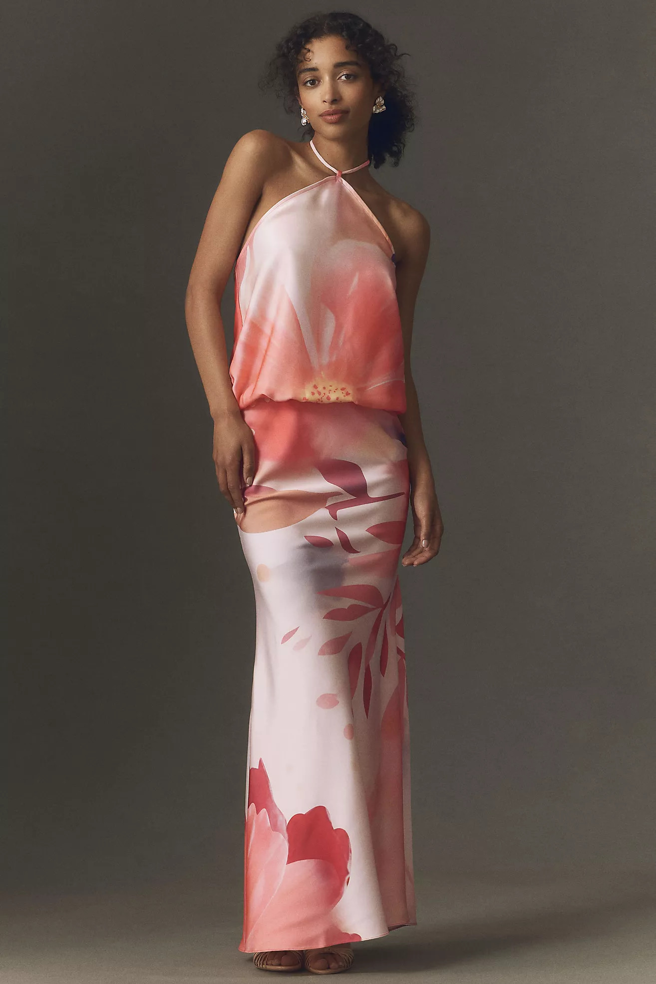 BHLDN Floral Haltern-Neck Maxi Dress | Anthropologie (US)