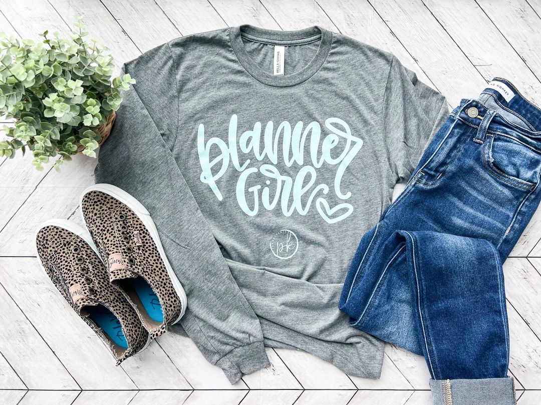 Planner Girl Long Sleeve Tee | Etsy (US)