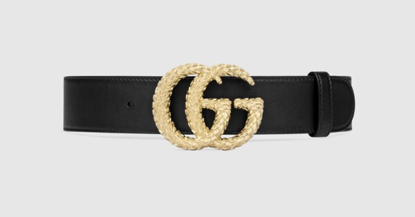 Belt with textured Double G buckle | Gucci (US)