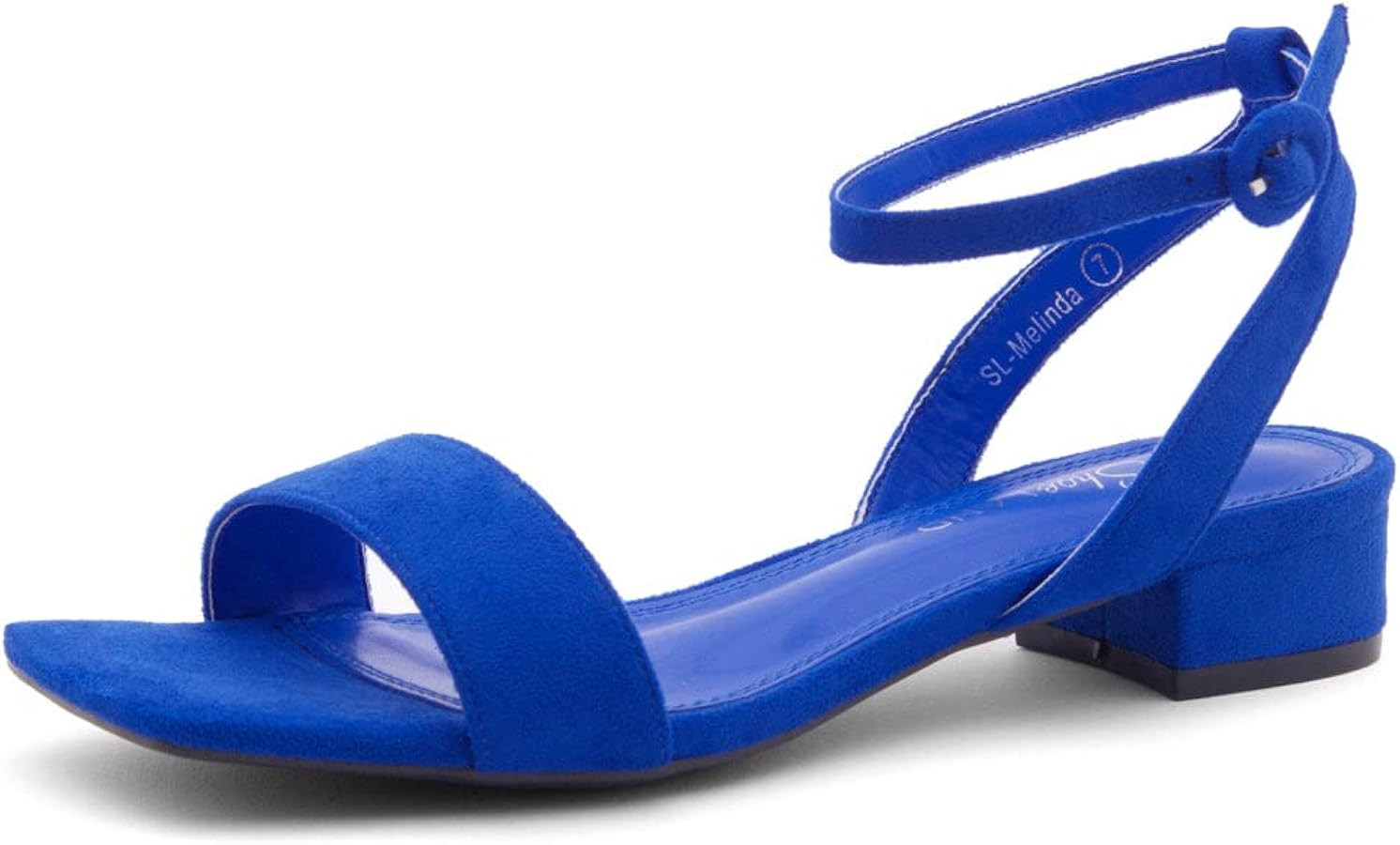 Shoe Land Womens SL-Melinda Low Heels Open Toe Dress Heeled Sandals Ankle Strap Classic Short Chu... | Amazon (US)