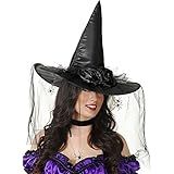 Charades Women's Black Rose Witch Hat, One Size | Amazon (US)