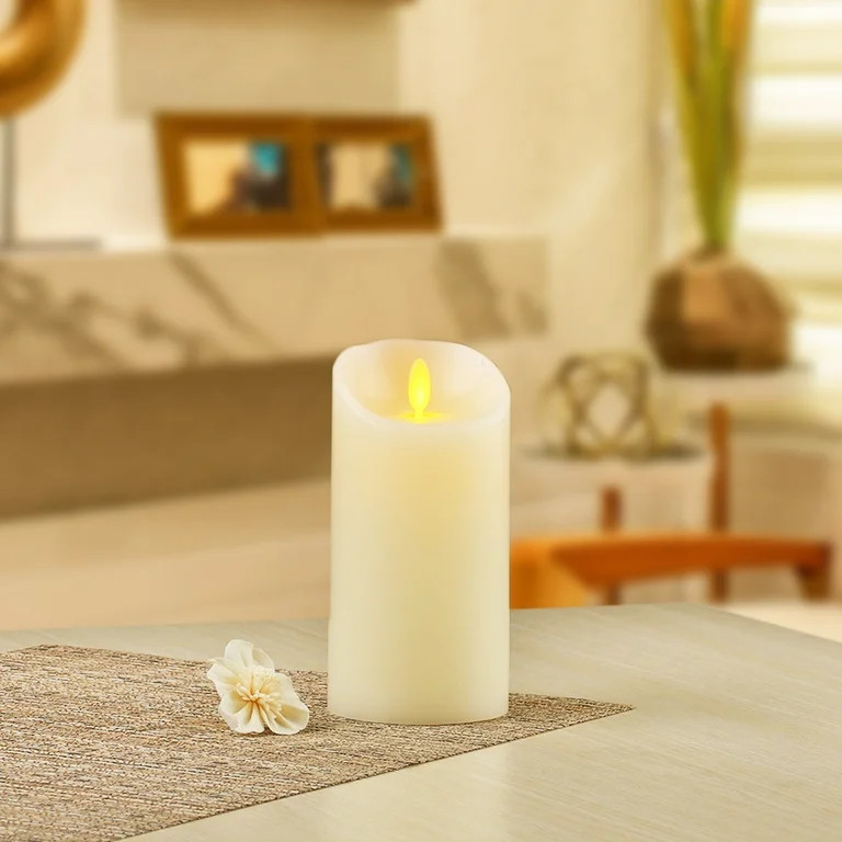 Better Homes & Gardens Flameless LED Motion Flame Pillar Candle, 3x6", Ivory | Walmart (US)