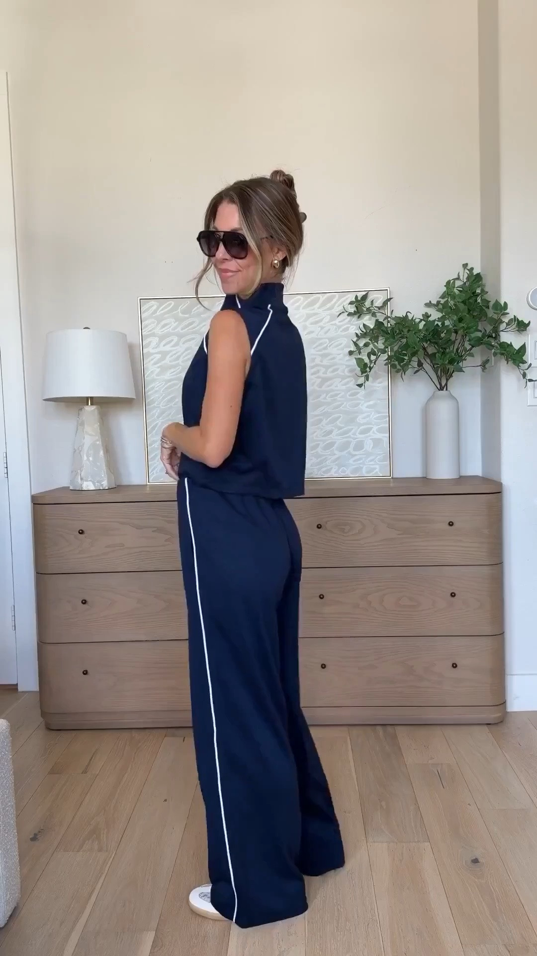 This jumpsuit!! Looks like Spanx but is from Amazon! Wearing size small fits true to size. Tons of colors!