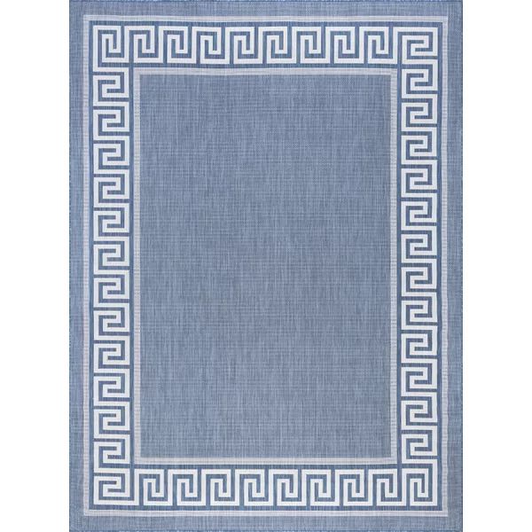 Drusilla Flatweave Cotton Blue Indoor / Outdoor Area Rug | Wayfair North America