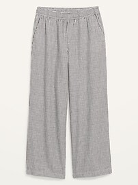 High-Waisted Striped Linen-Blend Wide-Leg Pants for Women | Old Navy (US)