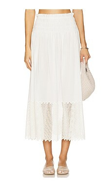 The Great The Canary Skirt With Honeycomb Eyelet in White from Revolve.com | Revolve Clothing (Global)