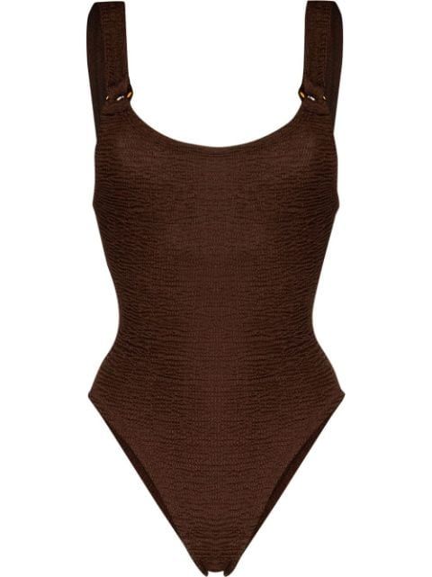 Domino crinkle-effect swimsuit | Farfetch Global