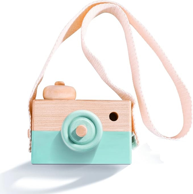Wooden Camera Toy, Mini Wooden Camera Toy Pillow for Toddler Baby Neck Hanging Camera Photographe... | Amazon (US)