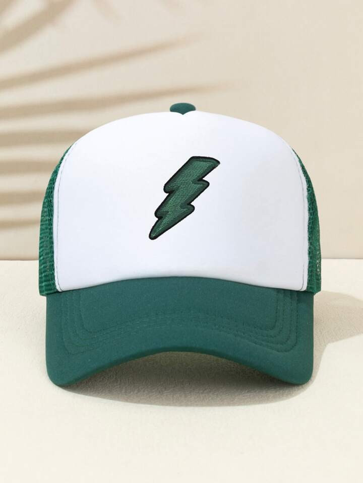 Lightning Embroidery Trucker Hat | SHEIN