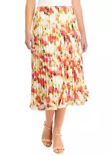 Women's Pleated Floral Midi Skirt | Belk