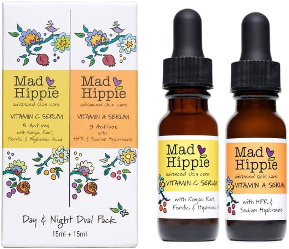 Mad Hippie Skin Care Set, Day & Night Dual Pack Includes 1 - Vitamin C Serum with Vitamin E & 1 -... | Amazon (US)