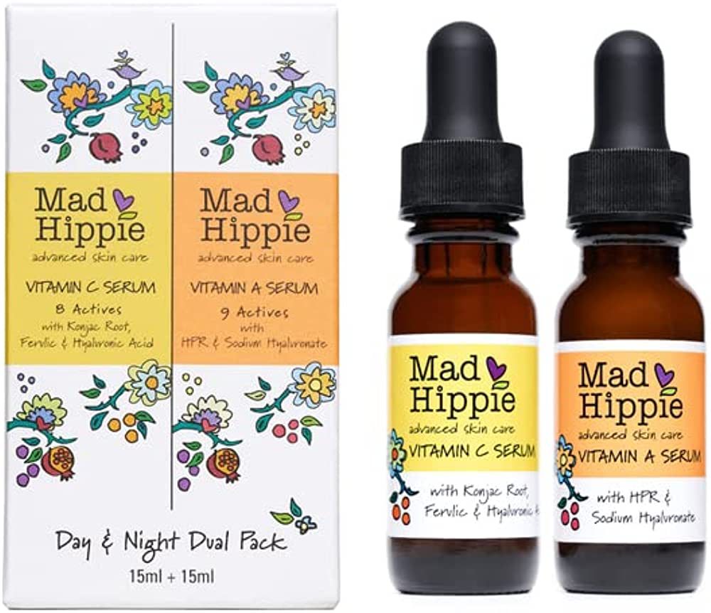 Mad Hippie Skin Care Set, Day & Night Dual Pack Includes 1 - Vitamin C Serum with Vitamin E & 1 -... | Amazon (US)