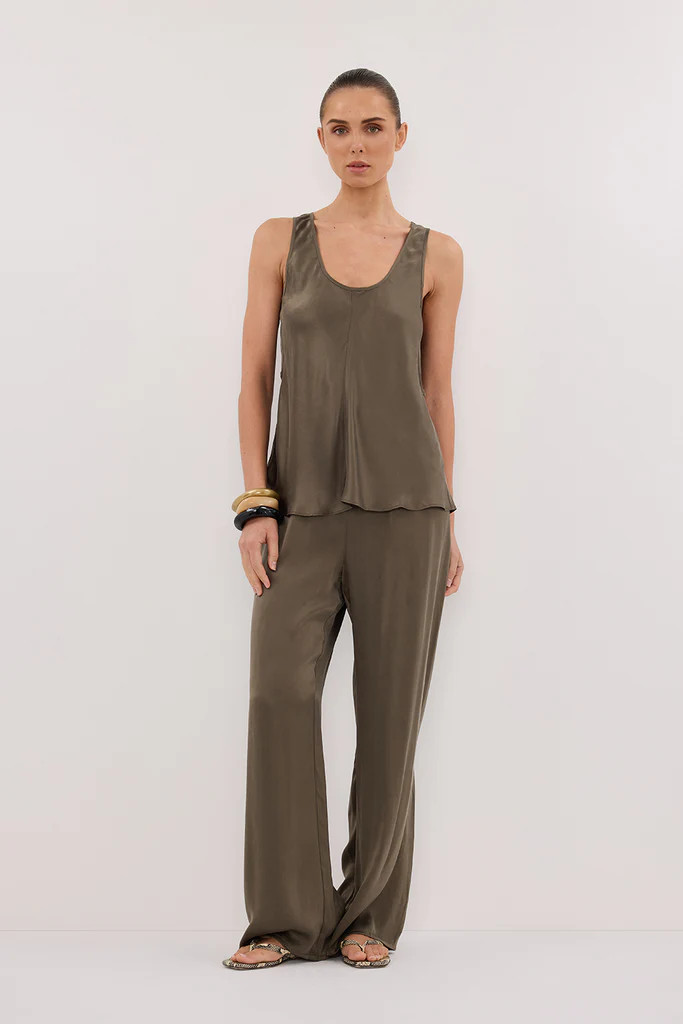 COLETTE OLIVE SILK CAMI TOP | DISSH