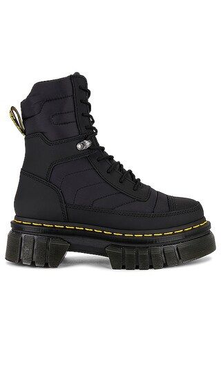Audrick 8 Eye Rubberized Leather Boot in Black | Revolve Clothing (Global)