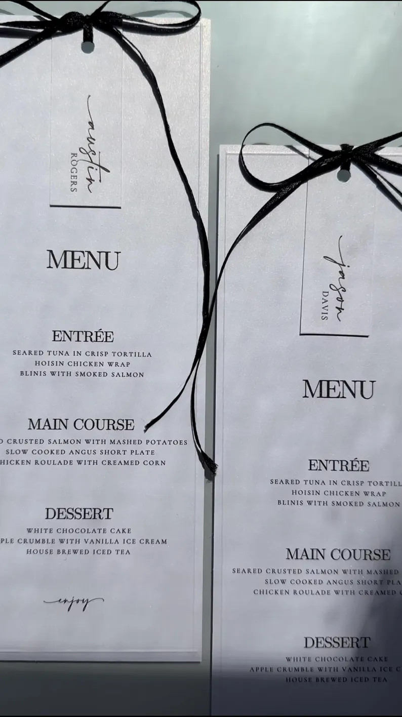 Daphne Dinner Menu + Name Tag Templates | Etsy (Global)
